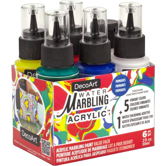 DecoArt&#xAE; 6-Color Primaries Water Marbling Value Pack